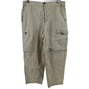 SIMMS Cor3 Cargo Pants Convertible Zip Pockets Relaxed Fit Fishing Cream Large